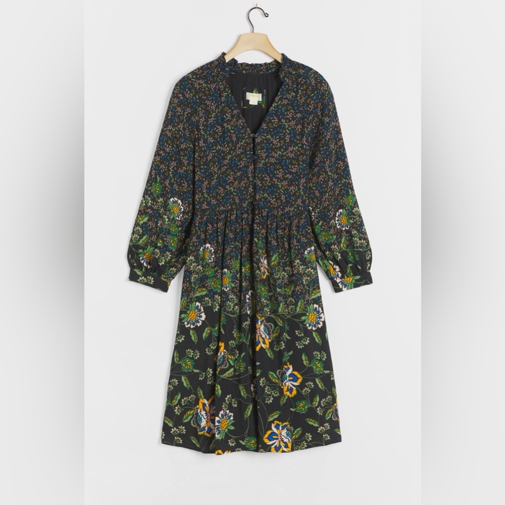 Maeve by Anthropologie Dulcie Midi Dress Paisley Print Size Small Floral Fairy